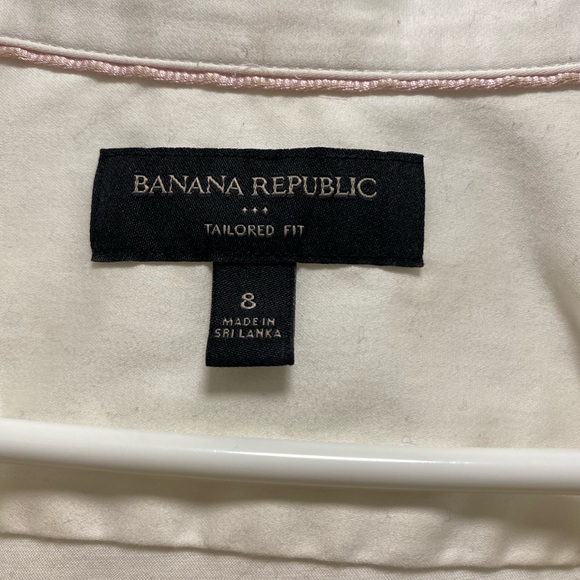 BANANA REPUBLIC WHITE COLLARED BLOUSE - Picture 3 of 4